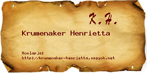 Krumenaker Henrietta névjegykártya