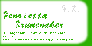 henrietta krumenaker business card